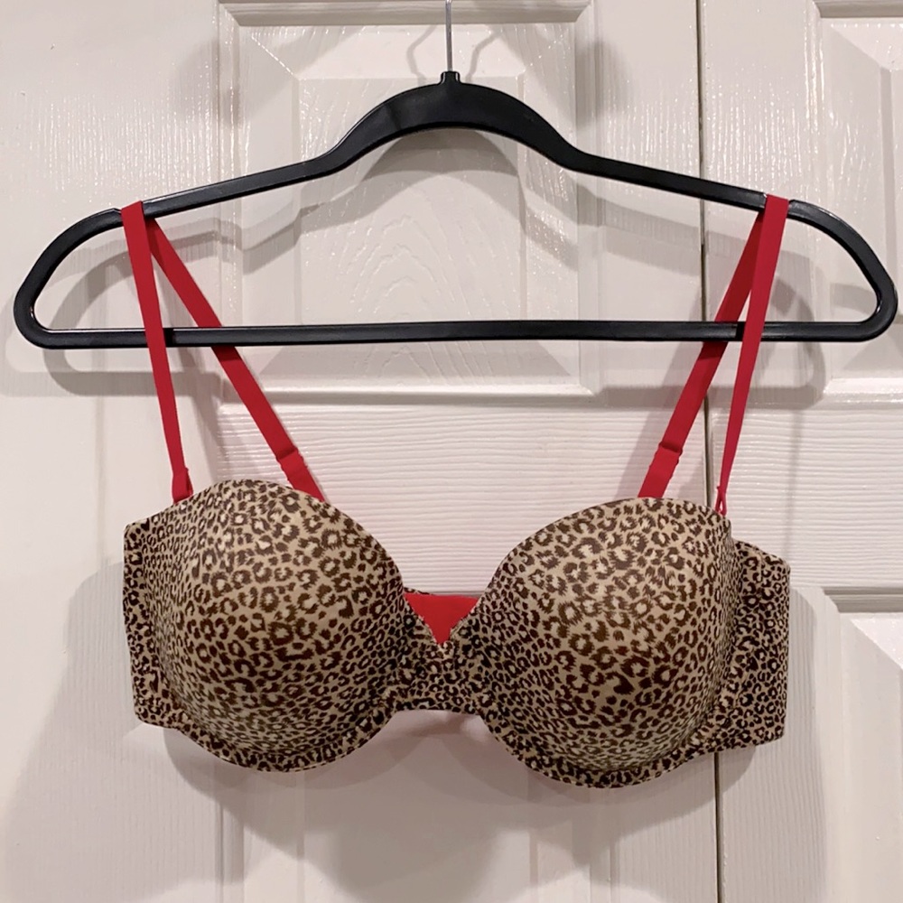 Maidenform Leopard Print Bra 36C Adjustable Strapless Style 09455 - Picture 1 of 4